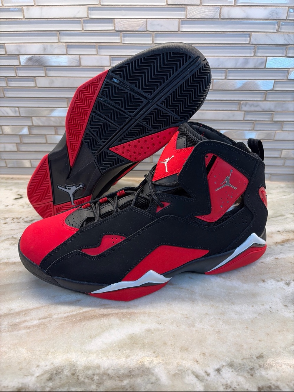 Air Jordan True Flight Black/Chrome - University Red Men’s - Size 12 NIB